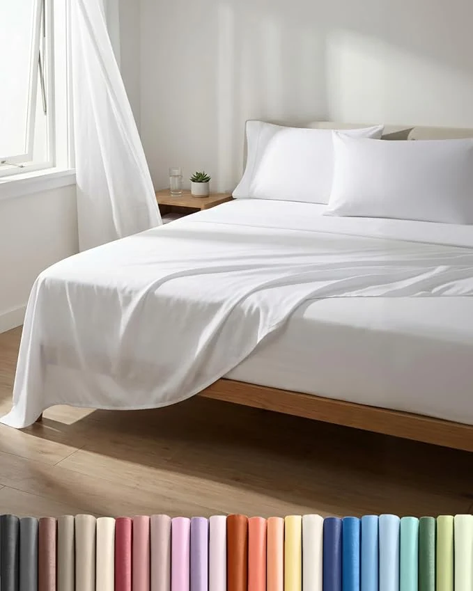 Practical Lightweight 4 Piece Bed Sheet Set Queen Size Powerful