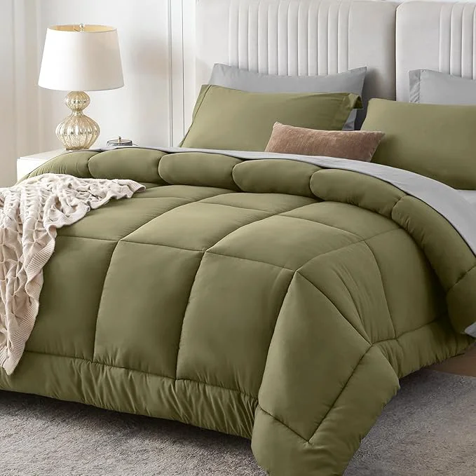 Safe Sasttie Twin Comforter Set 5 Pieces Reversible Bed in a Bag Twin Complete Eco-Friendly