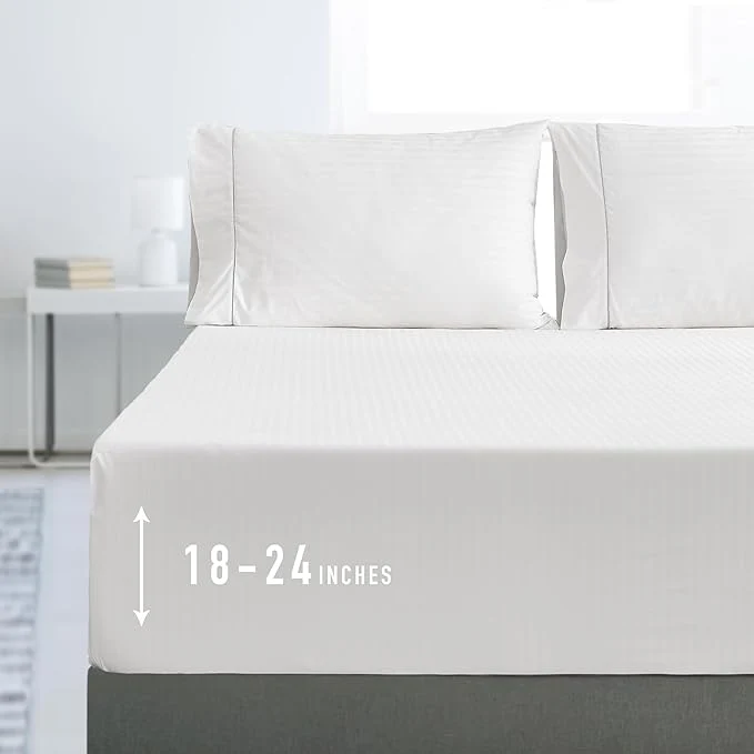 Luxury Sunflower Queen Fitted Sheet 1-Piece Extra Deep Pocket Fitted Bottom Sheet 22 Pure