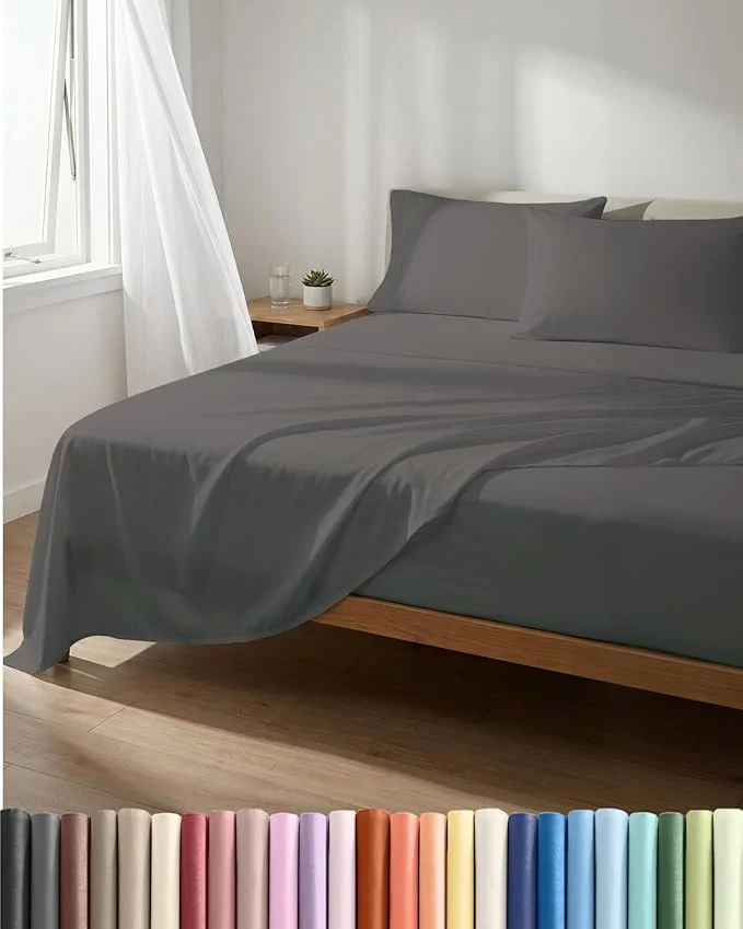 Advanced Lightweight 4 Piece Bed Sheet Set King Size Traditional
