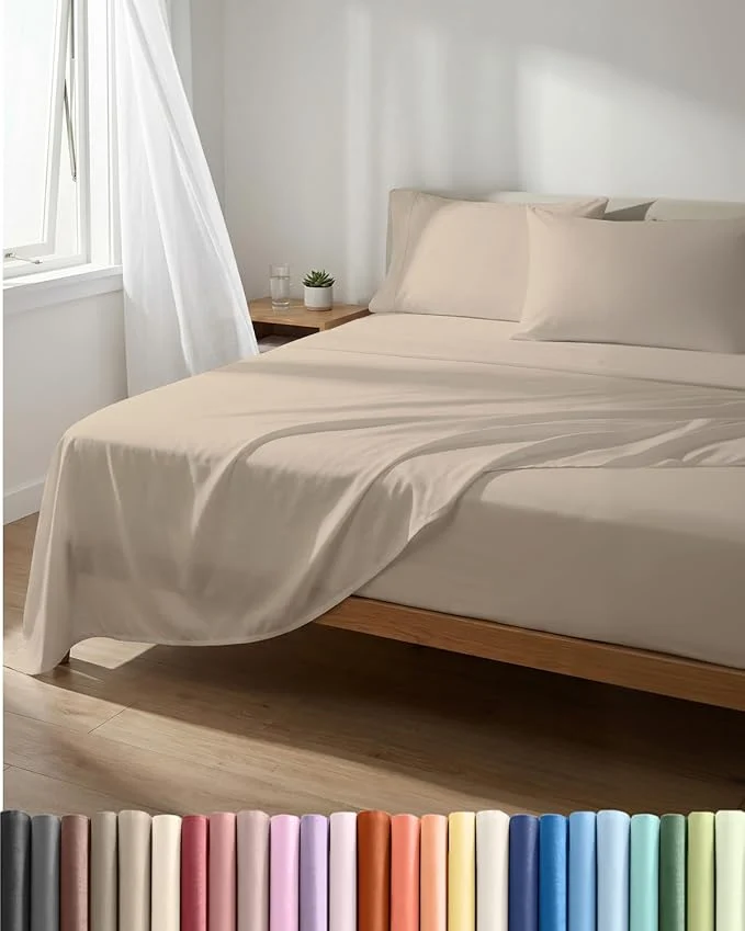 Secure Lightweight 4 Piece Bed Sheet Set Full Size Luxury