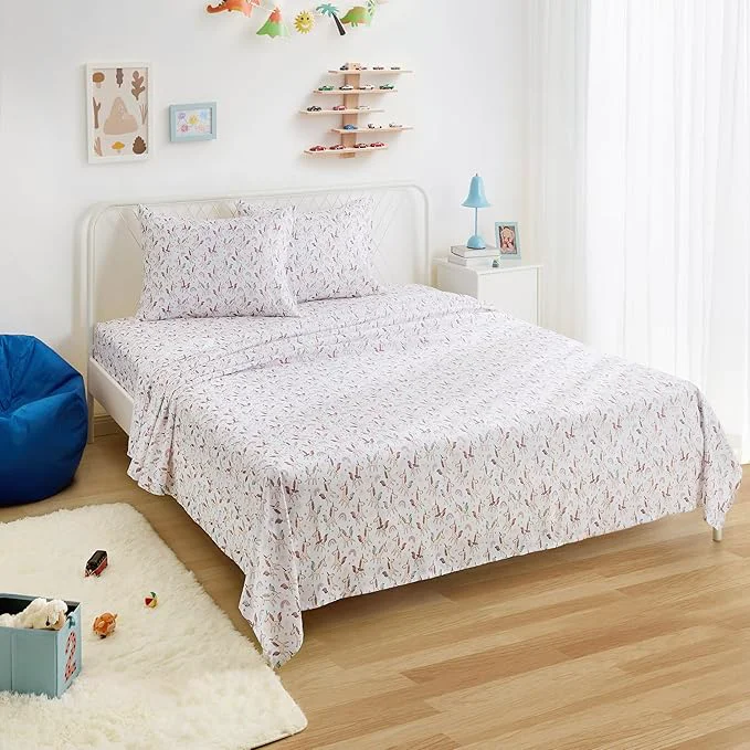 Quality Amazon Basics Kid’s Soft Easy-Wash Microfiber 4-Piece Sheet Set Flexible