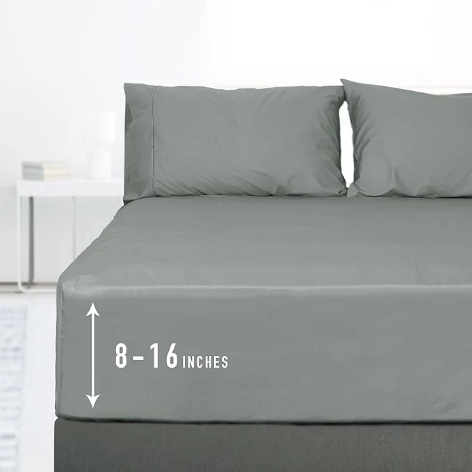 Crafted Sunflower King Fitted Sheet 1-Piece Deep Pocket Fitted Bottom Sheet 16 Versatile