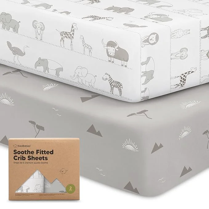 Sophisticated KeaBabies 2-Pack Organic Crib Sheets Smooth