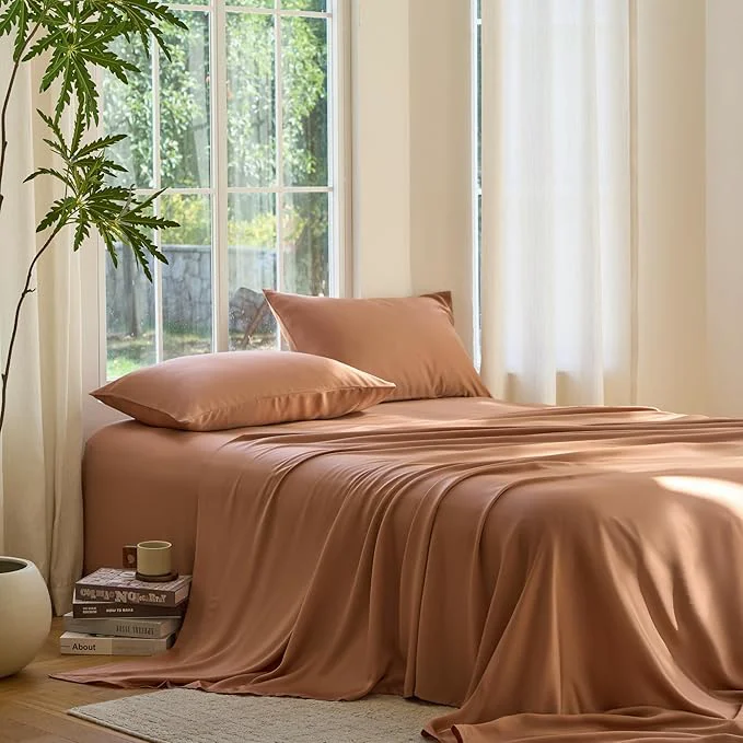 User-Friendly DOZ Sheet Set Viscose derived from Bamboo Organically Grown Buttery Soft Natural