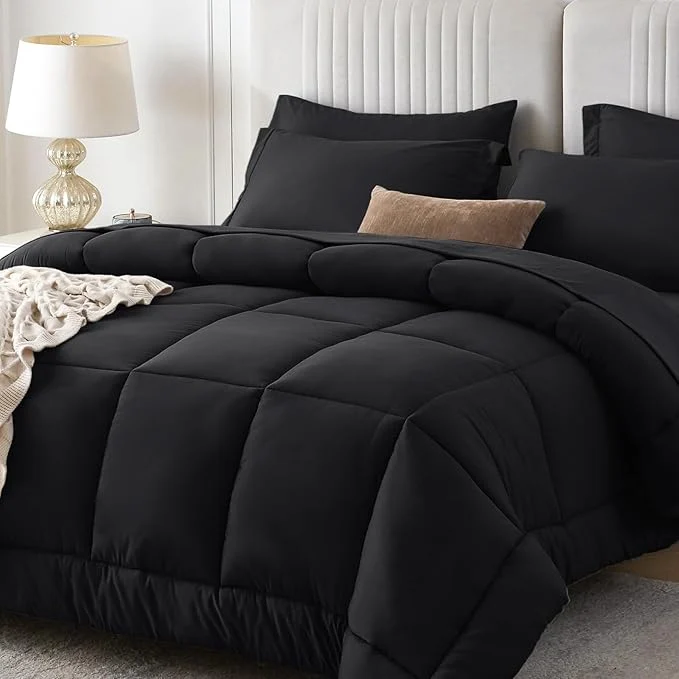 Advanced Sasttie Twin XL Comforter Set Black 5 Pieces Twin XL Bed in a Bag Complete Clean