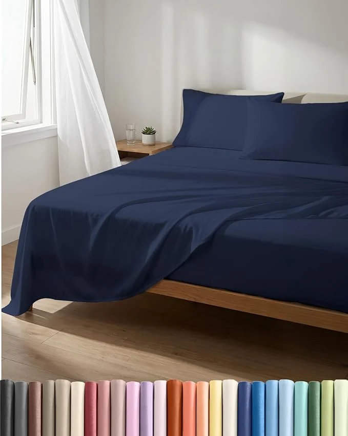 Safe Lightweight 4 Piece Bed Sheet Set Queen Size Secure
