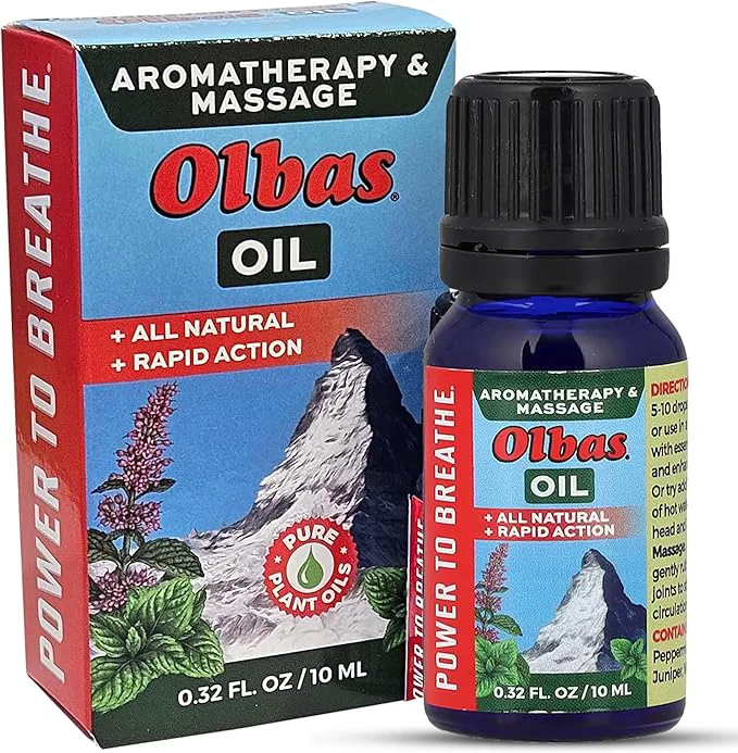 Secure Olbas Massage and Aromatherapy Oil 0.32 Fl Oz Body Massage Oil Swiss Herbal Premium Material