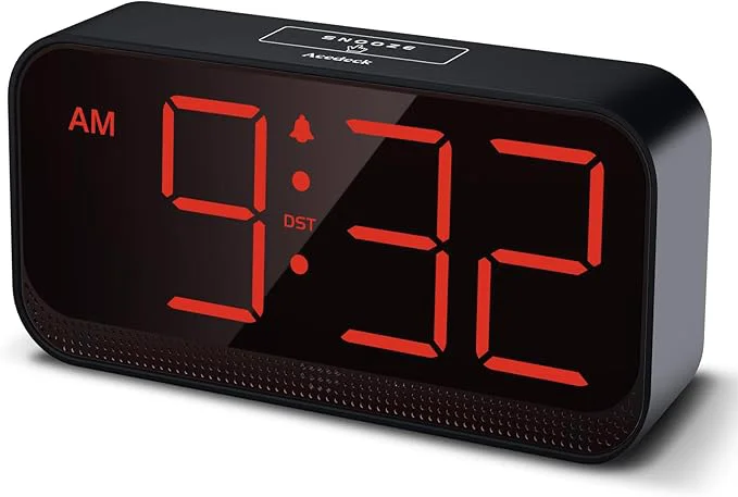 Contemporary Acedeck Battery Operated Digital Clock Cordless Small Alarm Clock Modern