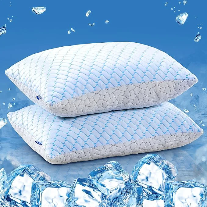 User-Friendly puredown® King Size Pillows Set of 2 Shredded Memory Foam Pillows Cooling Easy-to-Use
