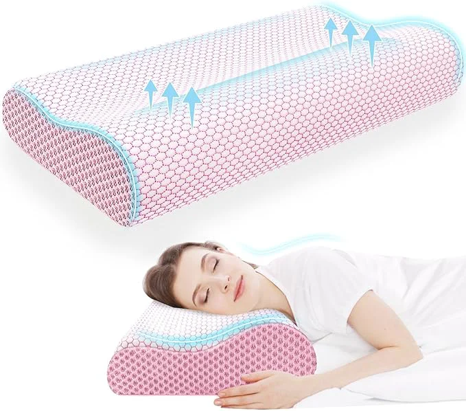 Recyclable CloudBliss Memory Foam Pillow Ergonomic Neck Contour Cervical Pillow Efficient