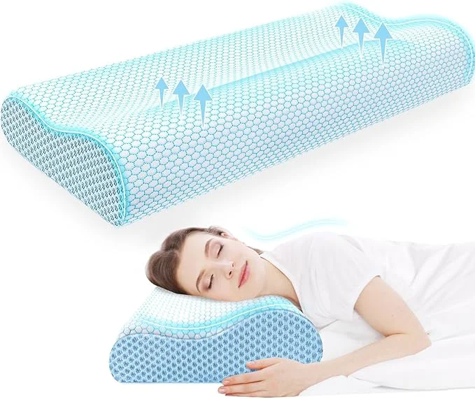 Elegant CloudBliss Memory Foam Pillow Ergonomic Neck Contour Cervical Pillow Reusable