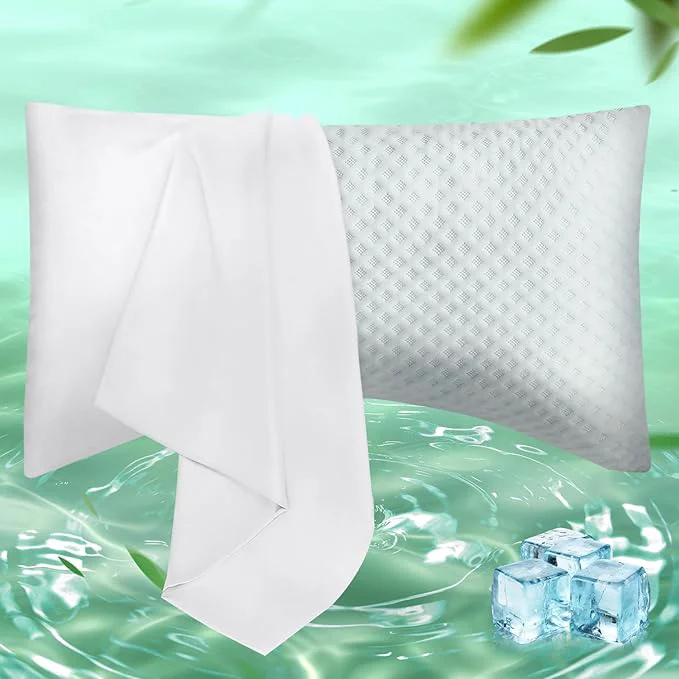 Original Design Curved Pillow Case Queen Size Side Sleeper Pillow Cases Cover Cooling Rayon Premium Material