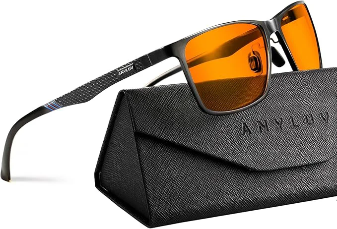 Excellent ANYLUV Blue Light Glasses Men Relieve Eyestrain and Eye Protection Al-Mg Minimalist