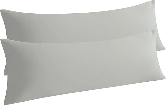 Flexible NTBAY Body Pillowcase Set of 2 20×54 inches Light Grey Fade Resistant Innovative