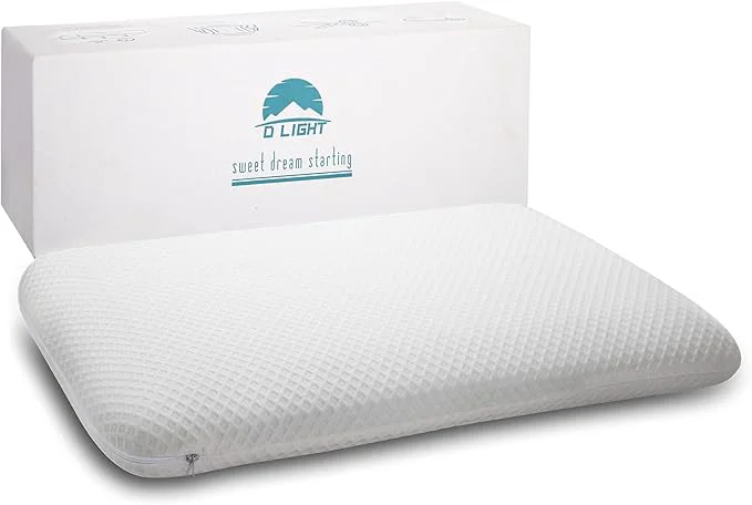 Professional DLIGHT BD Ultra Slim 2.7 Stomach Sleeping Gel Infused Memory Foam Pillow- Practical