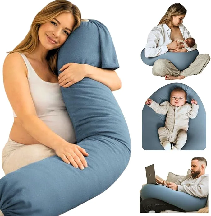 Sophisticated Cuddo Baby Pregnancy Pillow 5-in-1 Adjustable Shape Cooling Fabric Beanbag Elegant