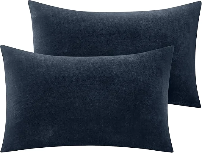 Premium BEDELITE Flannel Pillow Cases Queen Size Set of 2 Super Soft Fleece Pillowcases Trendy