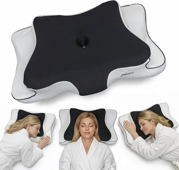 Natural Cervical Neck Pillow for Sleeping – Cooling Memory Foam Cervical Pillow for Advanced