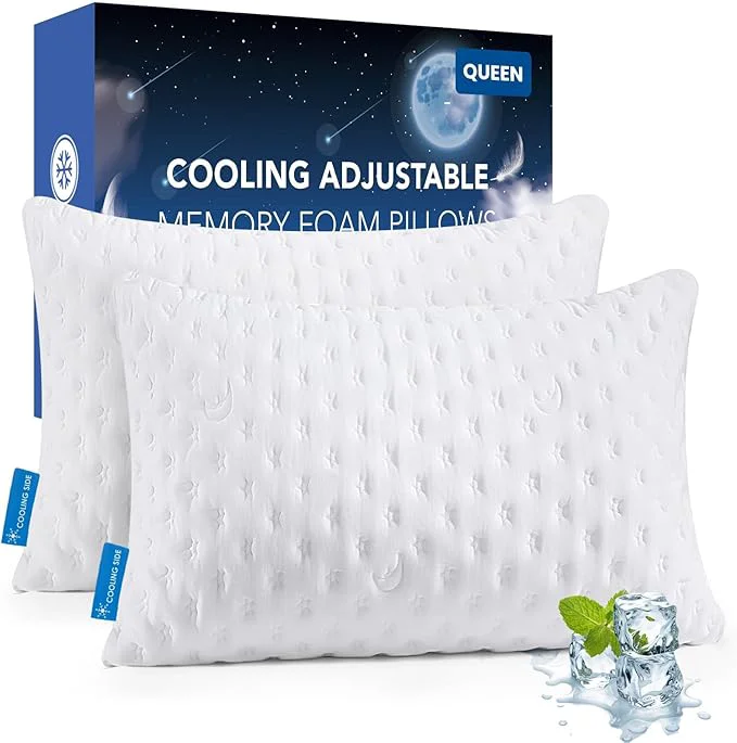 Official Cooling Side Sleeper Pillow for Neck and Shoulder Pain Luxury Shredded Memory Enhanced