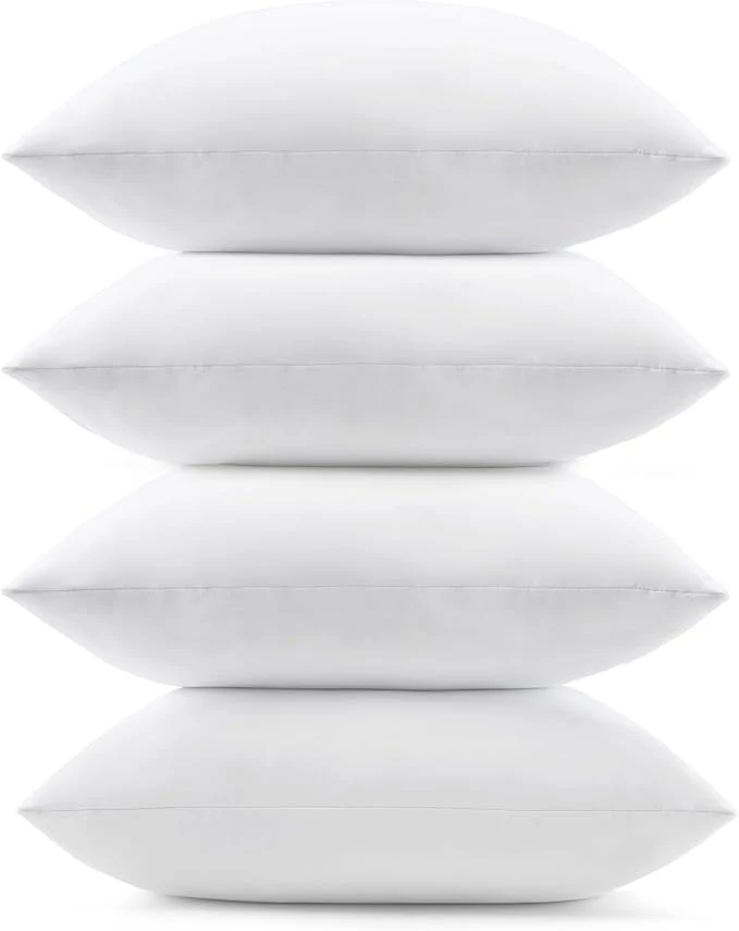 Classic puredown® 12×20 Feather Down Pillow Inserts 4 Pack Lumbar Pillow Inserts Stylish