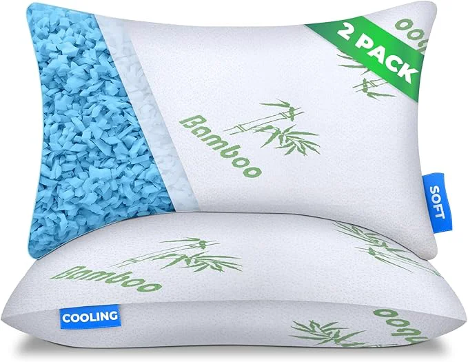 Premium Material Sleepavo Adjustable Cooling Pillows Queen Size Set of 2 Pack Detailed
