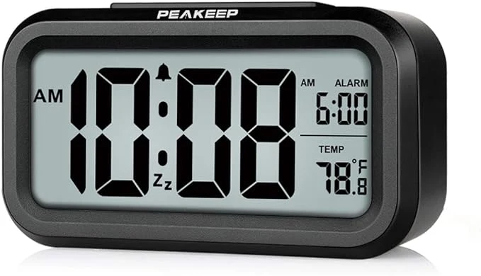 Elegant Peakeep Night Light Digital Alarm Clock Battery Operated Reliable