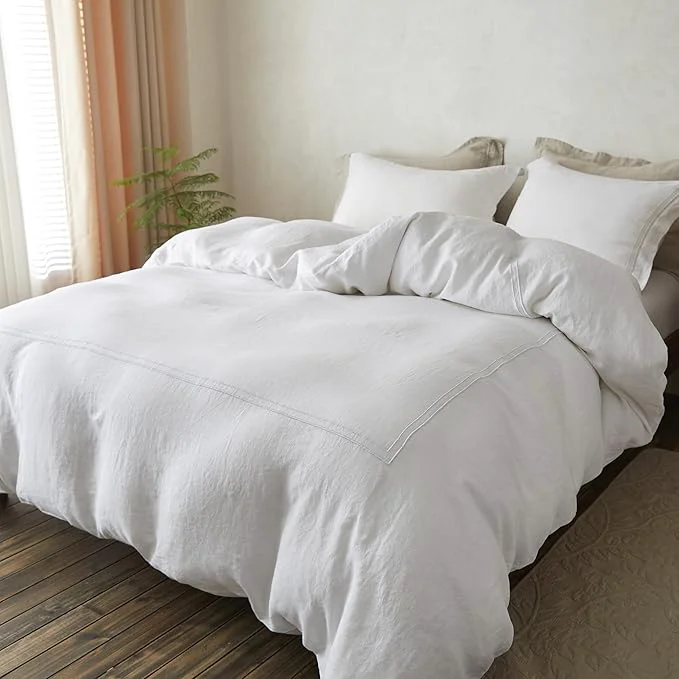 Sustainable Simple Opulence Washed Linen Duvet Cover Set 88 x92 Traditional