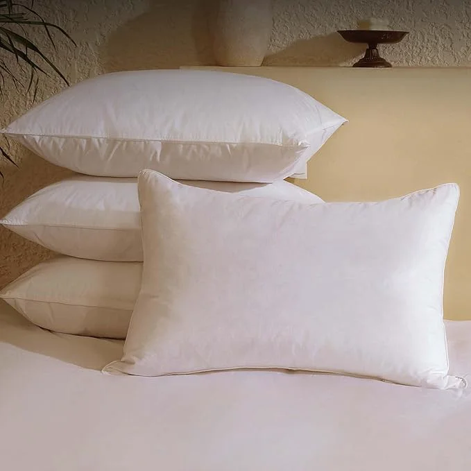 Optimized BHZ King Size Pillows Set of 4 Feather Down Hotel My King Pillows Bed Goose Verified