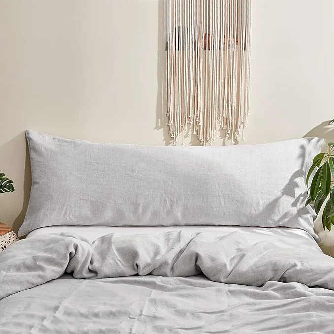 Fast Simple Opulence Body Pillow Cover 20 x 54 Pure Linen Ultra Soft and Contemporary