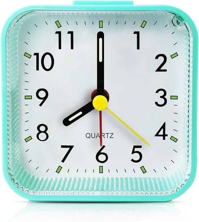 Durable Lamisola Small Battery Operated Analog Alarm Clock Travel Clock Quieter Environmentally Friendly