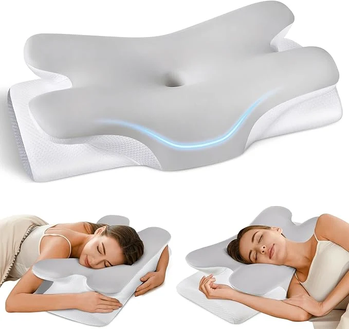 Fine Crafted Cervical Neck Pillow for Pain Relief -Ergonomic Side Sleeper Pillow for Sleeping Convenient