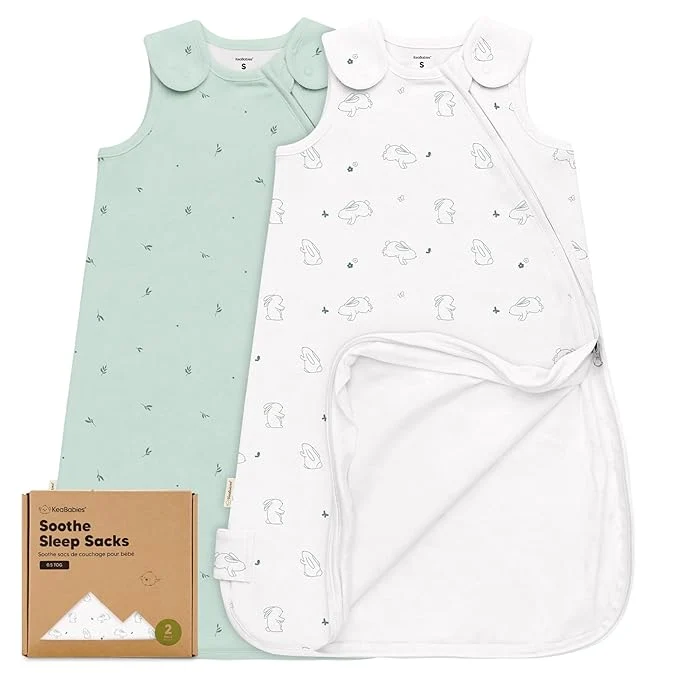 Stylish 2-Pack Organic Baby Sleep Sacks Cotton Relaxed