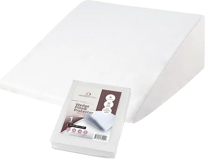 Certified CirclesHome Wedge Pillow Cover Cotton Zippered Wedge Pillow Case Protector Next-Generation