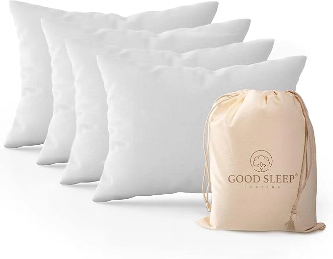 Professional Set of 4 Pillow Cases Queen Standard 800 TC Egyptian Cotton Silky Soft Lightweight