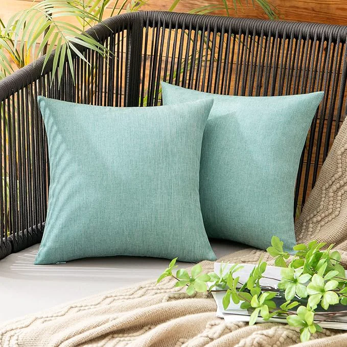 Soft MIULEE Pack of 2 Decorative Outdoor Solid Waterproof Throw Pillow Covers Spring Crafted