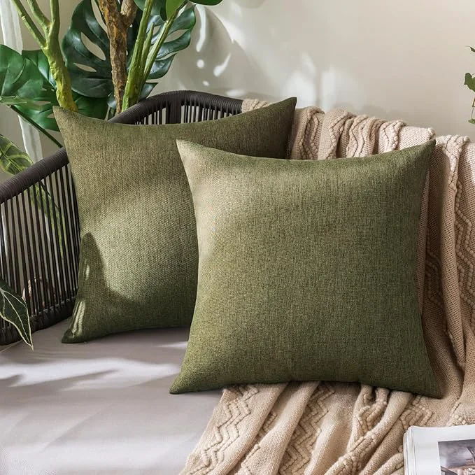 Optimized MIULEE Pack of 2 Decorative Outdoor Solid Waterproof Throw Pillow Covers Spring Secure