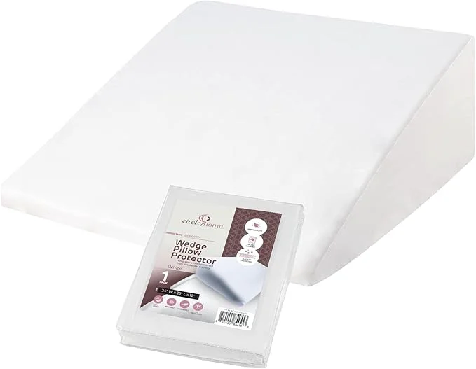 Lightweight CirclesHome Wedge Pillow Cover Cotton Zippered Wedge Pillow Case Protector Easy-to-Use
