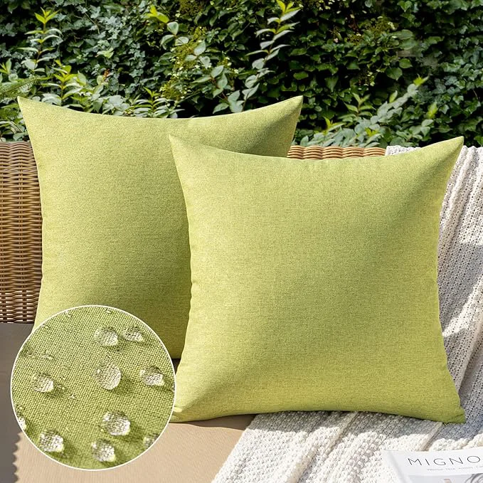 Premium MIULEE Pack of 2 Decorative Outdoor Solid Waterproof Throw Pillow Covers Spring Smart