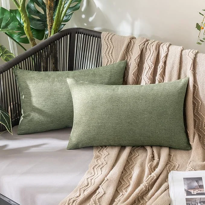 Detailed MIULEE Pack of 2 Decorative Outdoor Solid Waterproof Throw Pillow Covers Spring High-Quality