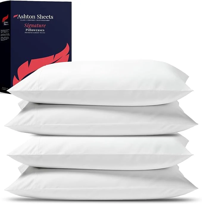 User-Friendly Egyptian Cotton Pillow Cases Standard Queen Size Set of 4 Top-Quality