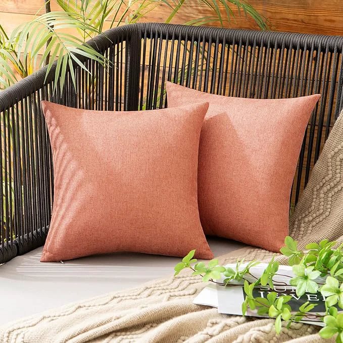 Advanced MIULEE Pack of 2 Decorative Outdoor Solid Waterproof Throw Pillow Covers Spring Prestigious