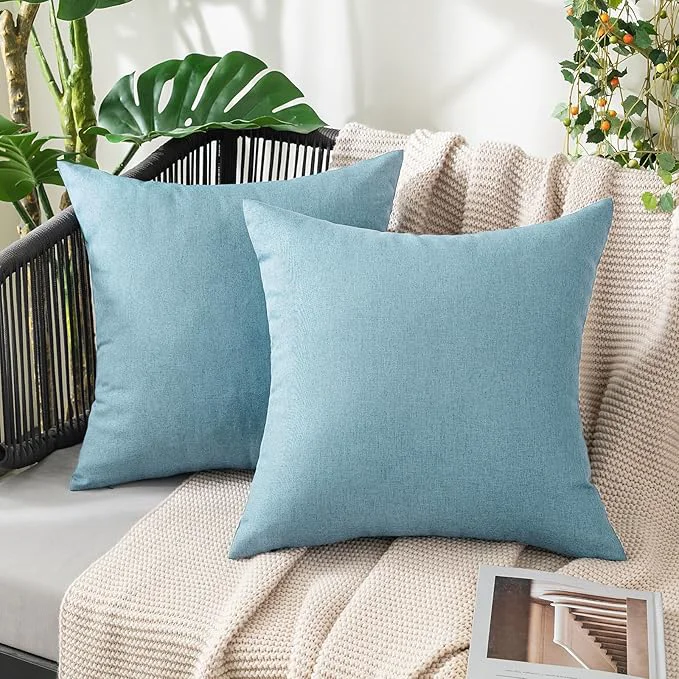 User-Friendly MIULEE Pack of 2 Decorative Outdoor Solid Waterproof Throw Pillow Covers Faux Relaxed