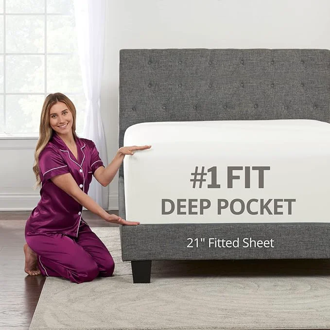 Trusted XL Twin Sheets Deep Pockets Fitted – Twin XL Fitted Sheets Only – 21 Fitted Elite