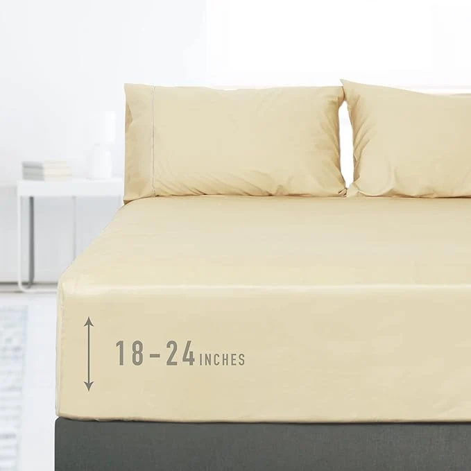 Elegant Sunflower Queen Fitted Sheet 1-Piece Extra Deep Pocket Fitted Bottom Sheet 22 Environmentally Friendly