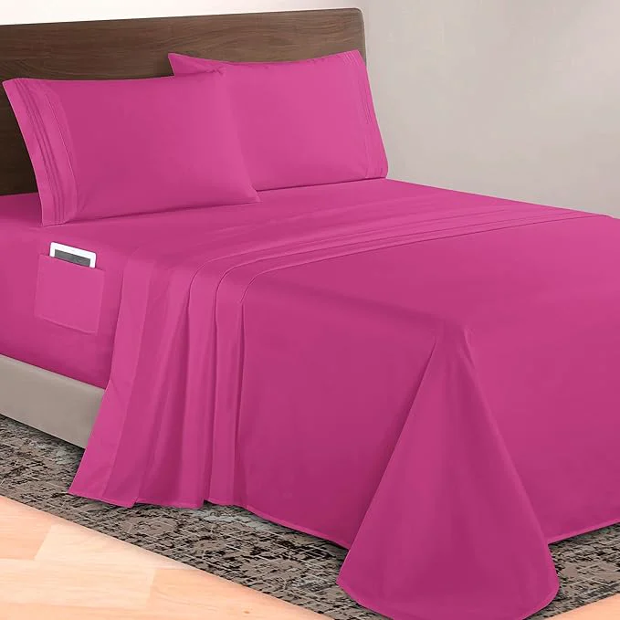 Carefully Designed Elegant Comfort Luxurious 1500 Premium Hotel Quality Microfiber 4-Piece Sheet Casual