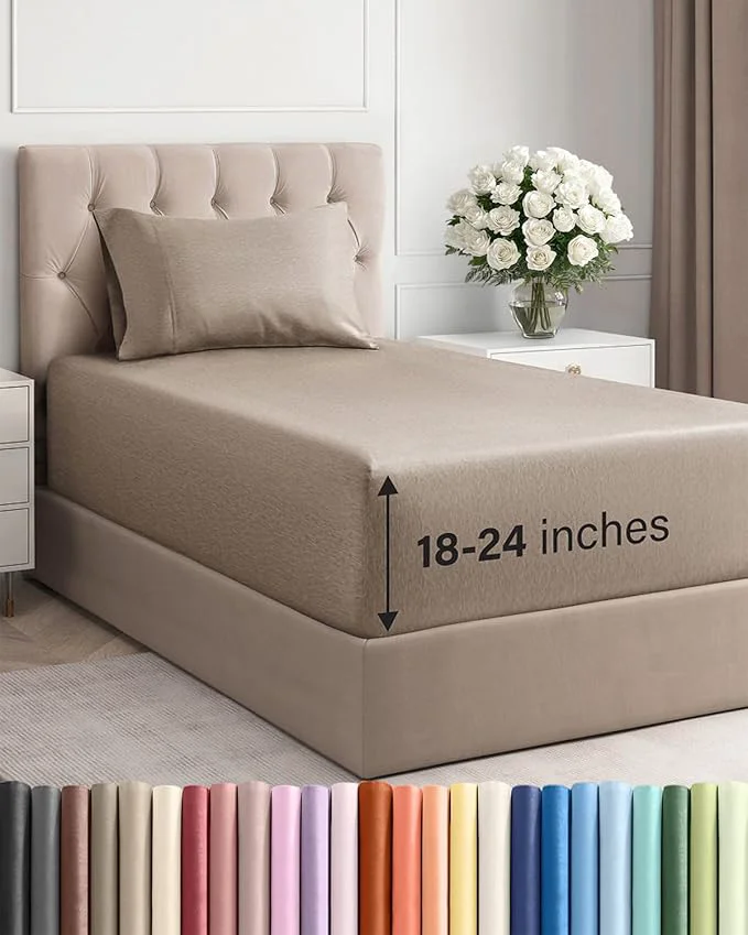 Flexible Extra Deep Twin Sheet Set Elegant