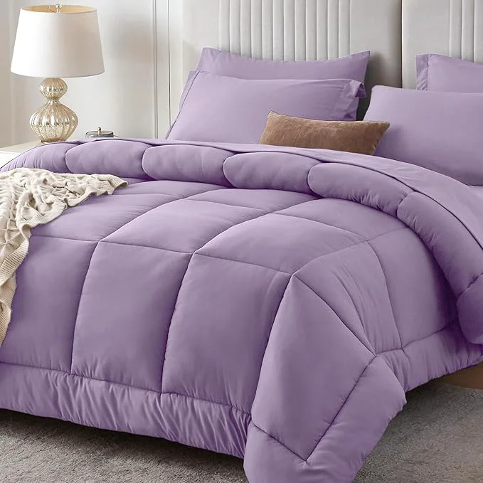 Luxury Sasttie King Size Comforter Set 7 Pieces Bed in a Bag King Complete Bedding Eco-Friendly