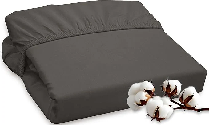 Pure ROYALE LINENS 300 Thread Count Long Staple Combed Cotton Fitted Sheet Twin Smart