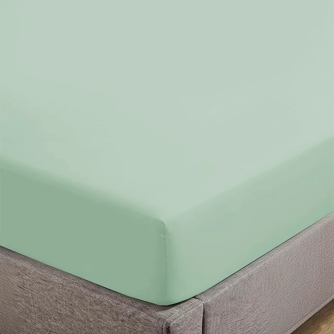 Superior Feather Stitch Fitted Bottom Sheet Only Queen Size 500 TC-1 Piece Cotton Responsible